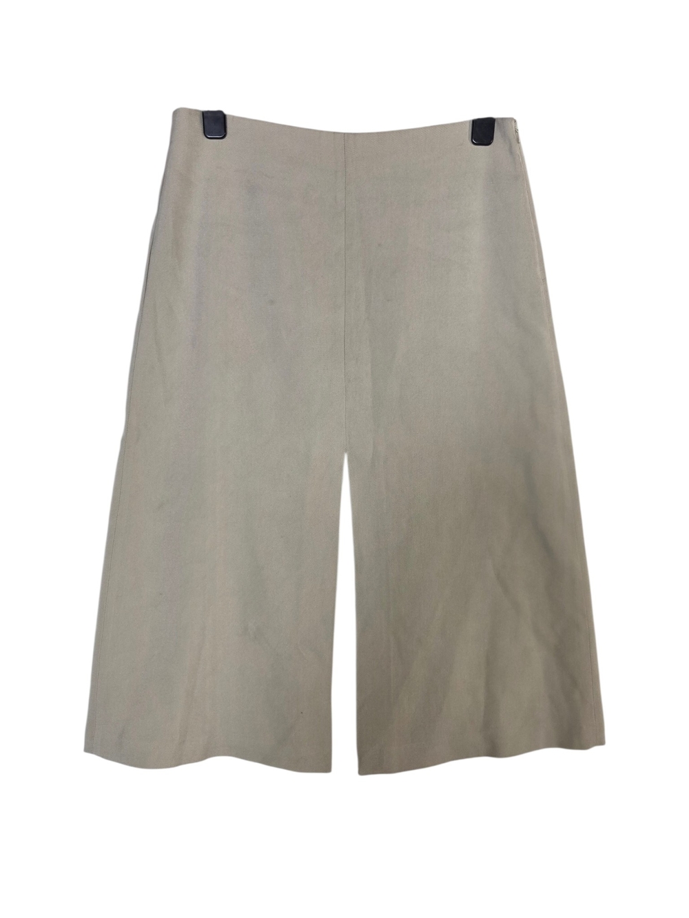 Massimo Dutti Classic Light Beige Midi Skirt with Mid Front Slit amd back slit